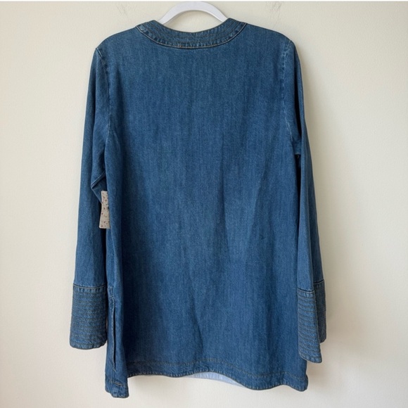 NWT Free People Dreaming Of Denim Shirt Dress Size Large Blue Retail $128 - Picture 7 of 9